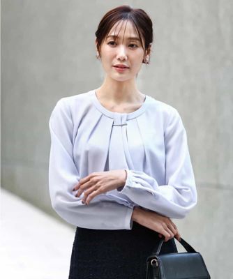 ＜MK MICHEL KLEIN（Women/小さいサイズ）＞【小さいサイズ】マルチｗａｙボウタイブラウス／洗える