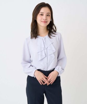 【NEW】MK ミッシェルクラン（MK MICHEL  ）/【小さいサイズ】ラッフルフリルブラウス/洗濯機で洗える 小さいサイズ】ラッフルフリルブラウス／洗濯機で洗える | MK MICHEL