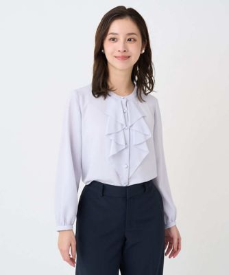 小さいサイズ】ラッフルフリルブラウス／洗濯機で洗える | MK MICHEL