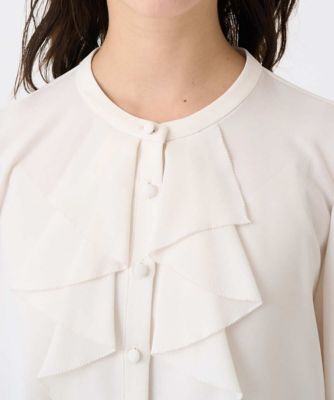 小さいサイズ】ラッフルフリルブラウス／洗濯機で洗える | MK MICHEL