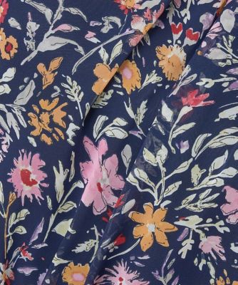 【小さいサイズ】花柄シフォンブラウス／洗える