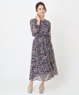 【小さいサイズ】花柄シフォンブラウス／洗える