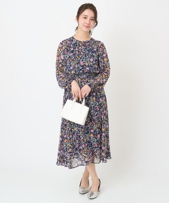 【小さいサイズ】花柄シフォンブラウス／洗える