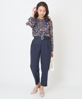【小さいサイズ】花柄シフォンブラウス／洗える