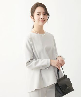 ＜MK MICHEL KLEIN（Women/小さいサイズ）＞【小さいサイズ】セミフレアシルエットブラウス／制菌加工／洗える