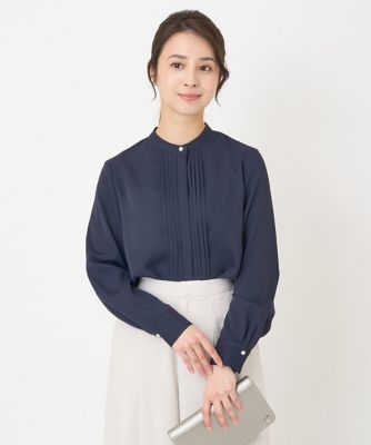 ＜MK MICHEL KLEIN（Women/小さいサイズ）＞【小さいサイズ】ピンタックデザインブラウス／洗える