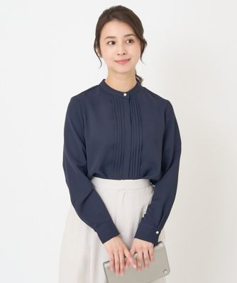【小さいサイズ】ピンタックデザインブラウス／洗える