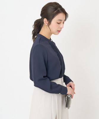 【小さいサイズ】ピンタックデザインブラウス／洗える