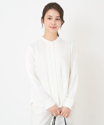 【小さいサイズ】ピンタックデザインブラウス／洗える