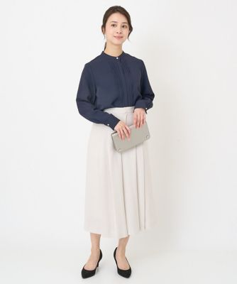 【小さいサイズ】ピンタックデザインブラウス／洗える
