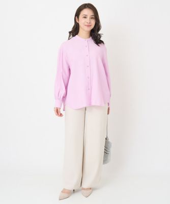 【小さいサイズ】カラーストライプ柄ブラウス／洗える