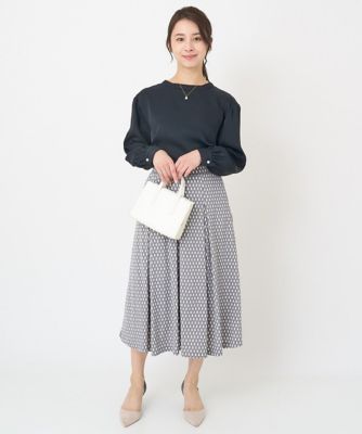 【小さいサイズ】バンドカラーブラウス／洗える