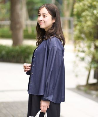 小さいサイズ】デニムライクシャツブラウス／洗える | MK MICHEL KLEIN