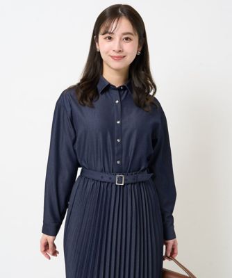 小さいサイズ】デニムライクシャツブラウス／洗える | MK MICHEL KLEIN