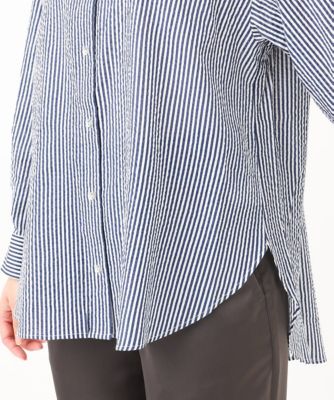 小さいサイズ】ストライプ柄サッカーシャツブラウス／洗える | MK