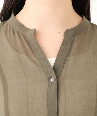 【小さいサイズ】コットンシフォンブラウス／洗える