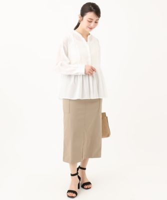 【小さいサイズ】コットンシフォンブラウス／洗える