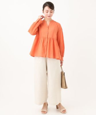 【小さいサイズ】コットンシフォンブラウス／洗える