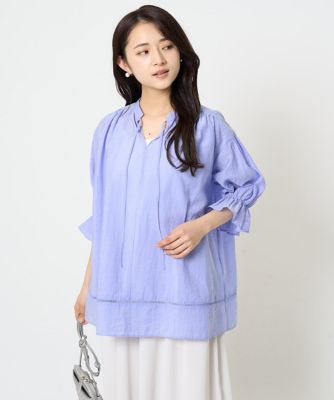 ＜MK MICHEL KLEIN（Women/小さいサイズ）＞【小さいサイズ】シアーチュニックブラウス／洗える