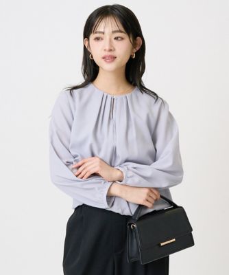 ＜MK MICHEL KLEIN（Women/小さいサイズ）＞【小さいサイズ】バルーンヘムブラウス／洗える