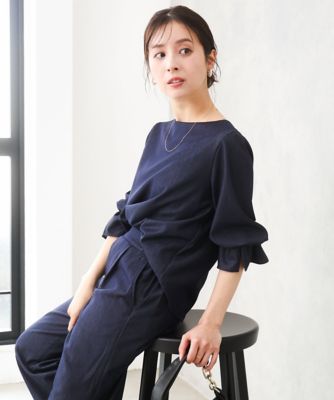 ＜MK MICHEL KLEIN（Women/小さいサイズ）＞【小さいサイズ】［ＳＡＮＡＧＡＲＡシリーズ］デニムライク　キャンディースリーブブラウス／接触冷感／ＵＶカット／洗濯機で洗える