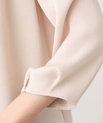 【小さいサイズ】スタンドネックデザインブラウス／洗える