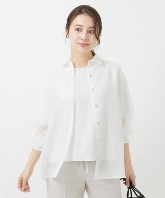 小さいサイズ】スパンボイルシアーシャツブラウス／洗える | MK MICHEL