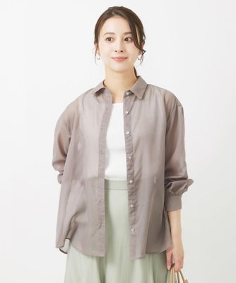 小さいサイズ】スパンボイルシアーシャツブラウス／洗える | MK MICHEL