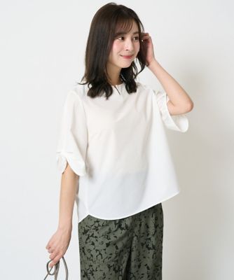 MK MICHEL  / エムケーミッシェルクラン キーネックデザインブラウス/撥水/UVカット/洗える キーネックデザインブラウス/撥水/UVカット/洗える(ブラウス