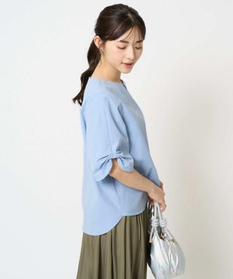 MK MICHEL  / エムケーミッシェルクラン キーネックデザインブラウス/撥水/UVカット/洗える キーネックデザインブラウス/撥水/UVカット/洗える(ブラウス