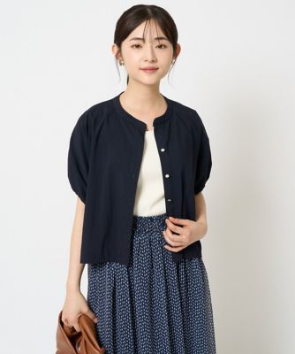 小さいサイズ】スキッパーデザインブラウス／UVカット／接触冷