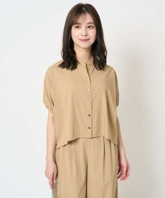 小さいサイズ】スキッパーデザインブラウス／UVカット／接触冷