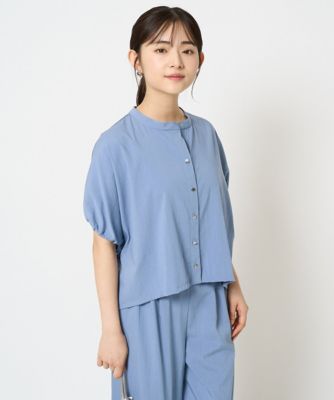 小さいサイズ】スキッパーデザインブラウス／UVカット／接触冷