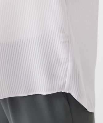 【小さいサイズ】ピンストライプ柄シアーブラウス／洗える