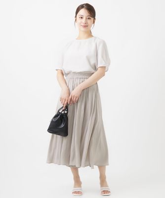 【小さいサイズ】ピンストライプ柄シアーブラウス／洗える