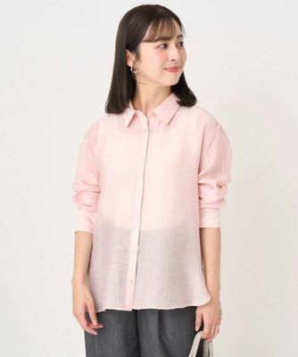 ＜MK MICHEL KLEIN（Women/小さいサイズ）＞【小さいサイズ】シアーローンシャツブラウス／洗える