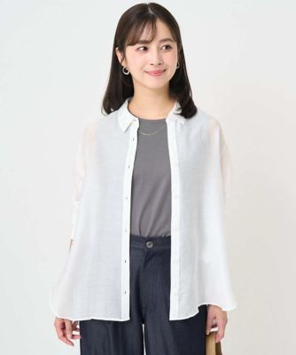 MK MICHEL KLEIN（Women/小さいサイズ）/エムケーミッシェルクラン シアーローンシャツブラウス/洗える 90ホワイト トップス【三越伊勢丹/公式】