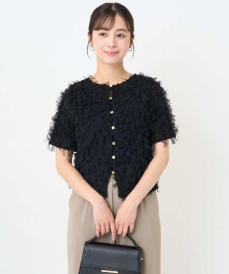 ＜MK MICHEL KLEIN（Women/小さいサイズ）＞【小さいサイズ】ボタンデザインチュールトップス／前後２ｗａｙ／洗える