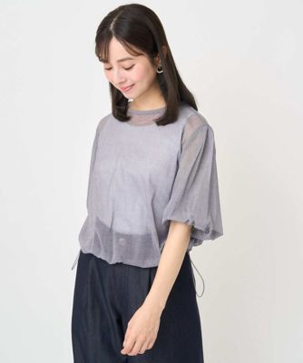 新品・未使用BLAKCOMMEdesGARCONS ブラウス Mサイズ 小さいサイズ】デニム調シアーブラウス／洗濯機で洗える | MK