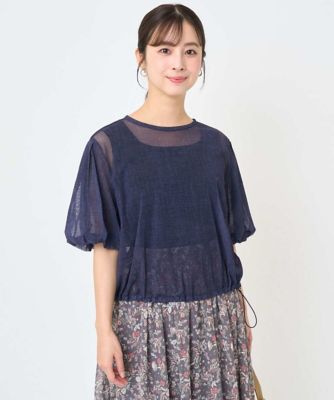 MK ミッシェルクラン（MK MICHEL  ）/【小さいサイズ】デニム調シアーブラウス/洗濯機で洗える 小さいサイズ】デニム調シアーブラウス／洗濯機で洗える | MK MICHEL