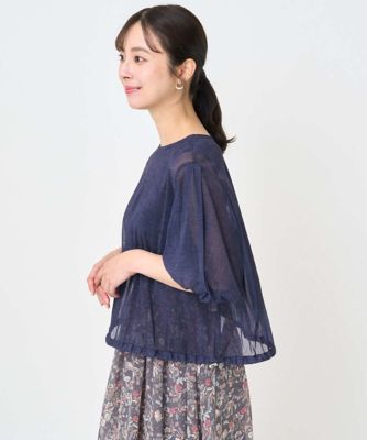 MK ミッシェルクラン（MK MICHEL  ）/【小さいサイズ】デニム調シアーブラウス/洗濯機で洗える 小さいサイズ】デニム調シアーブラウス／洗濯機で洗える | MK MICHEL
