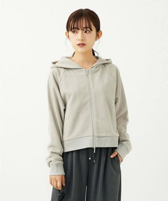 MK MICHEL KLEIN（Women/小さいサイズ）/エムケーミッシェルクラン ラメ裏毛スウェットダブルジップパーカー/洗濯機で洗える 91ベージュ トップス【三越伊勢丹/公式】