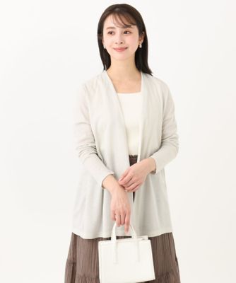 【SALE】MK MICHEL KLEIN（Women/小さいサイズ）/エムケーミッシェルクラン 着流しカーディガン/接触冷感/洗える ライトグレー91 トップス【三越伊勢丹/公式】