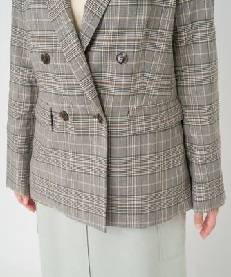 小さいサイズ】ダブルブレストジャケット（チェック・無地