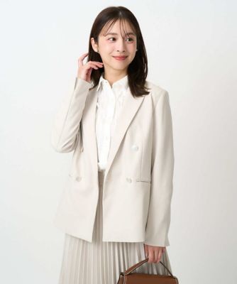 ＜MK MICHEL KLEIN（Women/小さいサイズ）＞【小さいサイズ】ダブルブレストジャケット／洗える