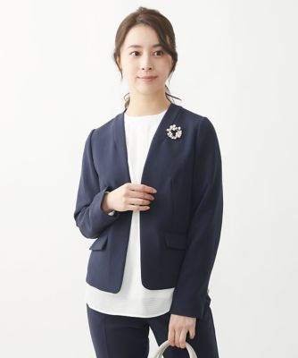 MK MICHEL KLEIN（Women/小さいサイズ）/エムケーミッシェルクラン 【小さいサイズ】カラーレスジャケット/制菌加工/洗える
