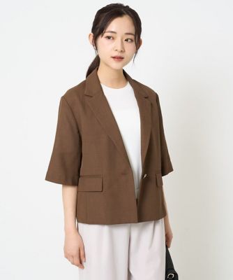 MK MICHEL KLEIN（Women/小さいサイズ）/エムケーミッシェルクラン 【小さいサイズ】ドライタッチハーフスリーブジャケット/洗える