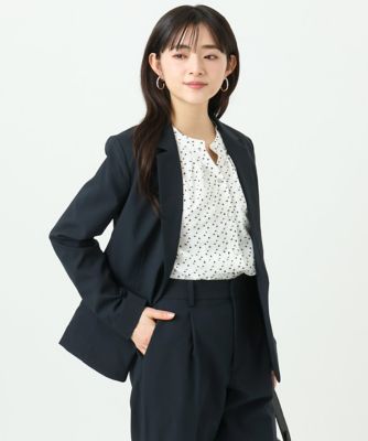 ＜MK MICHEL KLEIN（Women/小さいサイズ）＞【小さいサイズ】ドライタッチストレッチ　テーラードジャケット／イージーケア／洗濯機で洗える