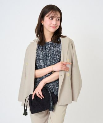 ＜MK MICHEL KLEIN（Women/小さいサイズ）＞【小さいサイズ】バイオヴィンテージツイル　ダブルブレストジャケット／接触冷感／ＵＶカット／速乾／洗える