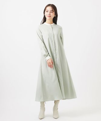 【小さいサイズ】配色デザインＡラインシルエットワンピース／洗える